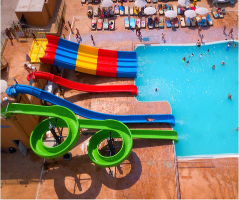 Su Parkı, Otel, Tatil Köyü İçin Uygun Fiberglas Yüzme Havuzu Slide Combo