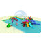 Çocuk Aqua Park Hill Slide Zemin Bahçesi Su Kaydırağı Combo Özelleştirilmiş