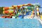 ODM Su teması parkı oyun alanı tasarımı Küçük havuz oyunları Fiberglass slayt satılıyor