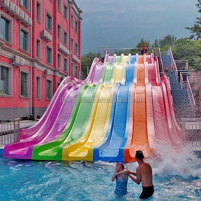 İyi bir fiyat. Commercial Fiberglass Rainbow Racing Slide with 10m Height 43m Length and 8-10mm Thickness for Water Parks çevrimiçi