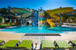 Otel 6m Yüzme Havuzu Su Kaydırağı Seti Statik Proof Fiberglas Özel Renk