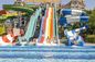 Özel renkli cam lif su parkı kaydırma açık hava su oyunları çocuklar için park havuz ekipmanları