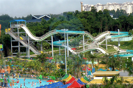 İki Binicili Roller Coaster Su Parkı Kaydırağı Fiberglas Özel Renk