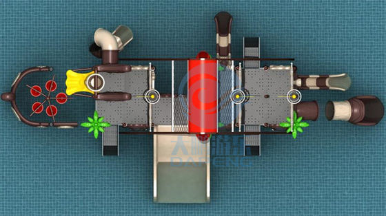 Çocuklar Büyük Açık Su Kaydırağı Korsan Gemisi Tarzı Anti UV Statik