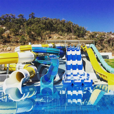 FRP Resort Su Kaydırağı Combo Çocuk Yetişkinler Büyük Havuz Su Kaydırakları RoHS Onaylandı