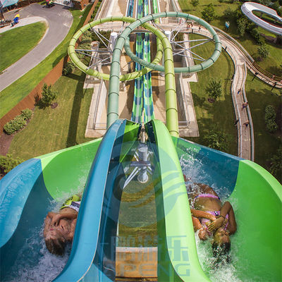 Twist Aqualoop Su Kaydırağı Çift Fiberglas Su Parkı Flume Havuz Kaydırağı