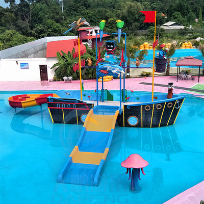Fiberglas Su Kulesi Kaydırağı Korsan Gemisi Anti Pas Oyun Alanı Aqua Park Kaydırakları