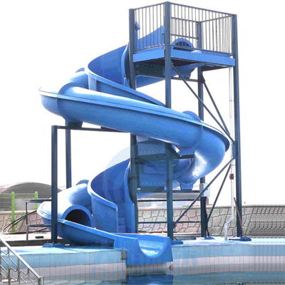 İyi bir fiyat. Siklon Yüzme Havuzu Su Kaydırağı Aqua Park İçin Tek Parça Fiberglas Mavi Renk çevrimiçi