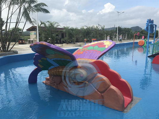Fiberglas Çocuklar Su Kaydırağı Sevimli Kedi Ördek Tavşan Mini Su Kaydırağı Anti UV