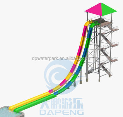 Yetişkin Kamikaze Su Kaydırağı 12M Anti UV Fiberglas Su Temalı Park Rides