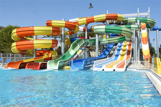 Otel İçin Ticari Yüzme Havuzu Su Kaydırağı Kümesi Korozyon Solmaya Dayanıklı