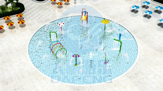 Malezya Resort Su Kaydırağı Aqua Park 400㎡ Çocuklar İçin Su Sıçrama Bölgesi