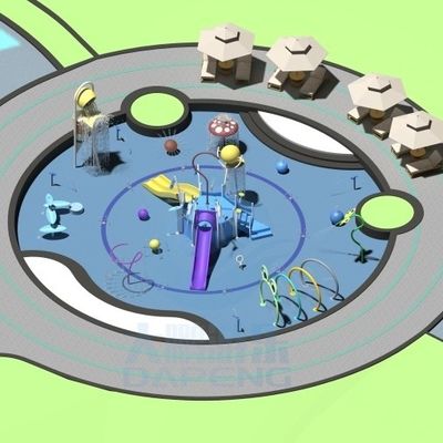 Yeni Tasarım Su Oyunları Splash Pad Oyun Alanı Açık Hava Küçük Su Parkı Ekipmanı Çocuklar için Modern