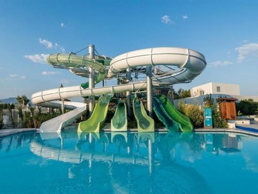 Yetişkinler Açık Hava Çoklu Cam Elyaf Kaydırma Seti Su Eğlence Parkı Oyun Alanı