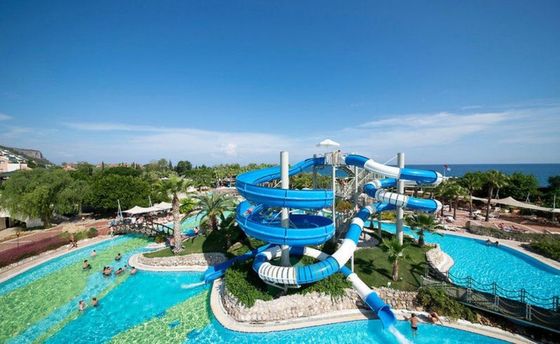15m Yükseklik Cam Lifi Havuz Kaydırma Su Teması Splash Eğlence Parkı Ekipmanı Çocuklar İçin