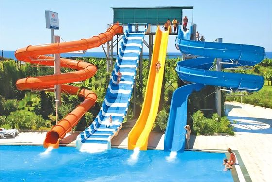 Özel renkli cam lif su parkı kaydırma açık hava su oyunları çocuklar için park havuz ekipmanları