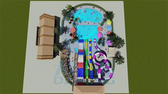 Su Parkı Oyun Aqua Fiberglass Su Kaydırma Set Çocuklar İçin