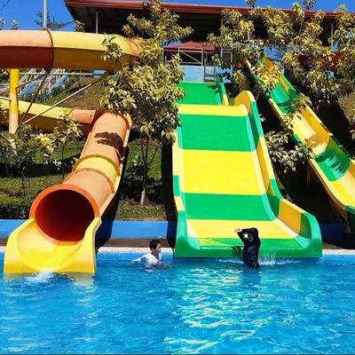 Ticari açık hava çocuk yüzme havuzu Fiberglass su kaydırma