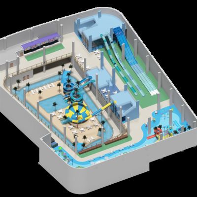 Her Yaşa Uygun 2500 Metrekarelik Kapalı Çift Katlı Su Parkı Proje Tasarımı