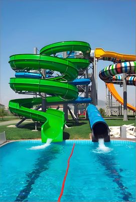 İyi bir fiyat. Adult Spiral Combination Water Slide With Perfectly Designed Slide Color Customizable Suitable For Home Outdoor çevrimiçi