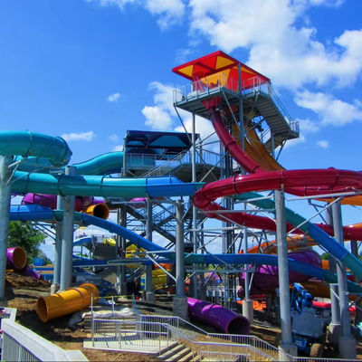İyi bir fiyat. Fiberglass Water Park Slide with Pool End 6-8mm Thickness and Over 10 Years Service Life çevrimiçi