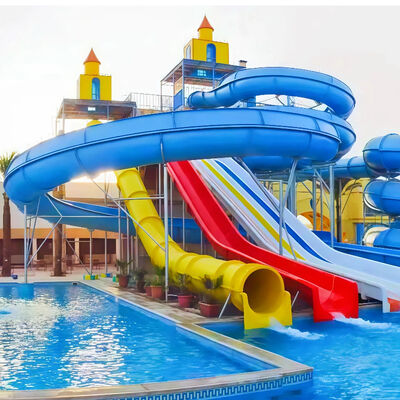 İyi bir fiyat. Customized Fiberglass Water Slide Combination 8-10mm Thick For Commercial Water Park Swimming Pool One Year Warranty çevrimiçi