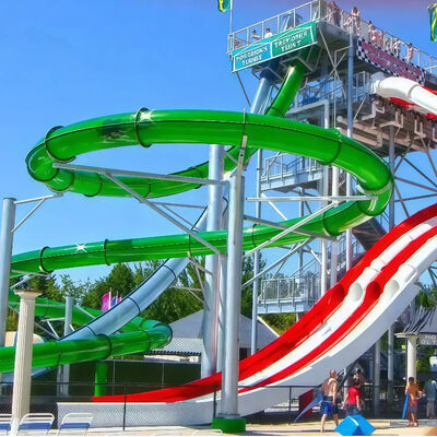 İyi bir fiyat. Amusement Water Slide Combination 8-10mm Fiberglass Color Customizable For Water Parks And Swimming Pools Lifespan Over 10+ Years Old çevrimiçi