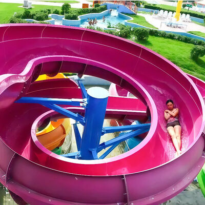 Ticari Kullanım İçin Açık Spiral Su Parkı Kaydırağı Fiberglas Özel Yetişkin Eğlence Parkı