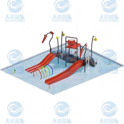 Su oyuncağı donanımı 15x12m Cam lif galvanizli çelik Su parkları için ticari su oyun evi