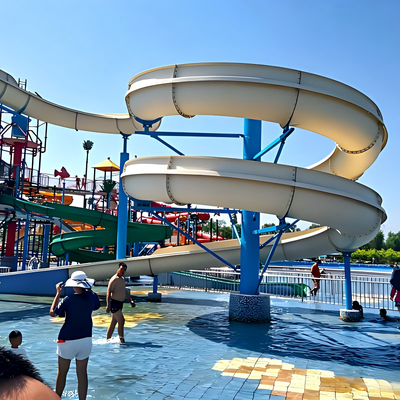 Kalite Wholesale Commercial Fiberglass Spiral Water Slide 6-8mm Thickness Water Park Equipment With 1 Year Warranty Fabrika