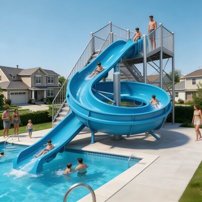 Kalite Ticari Spiral Açık Cam Elyaf Su Kaydırma Ekipmanı Açık Açık Eğlence Parkı Ve Aqua Fun ile ROHS Fabrika