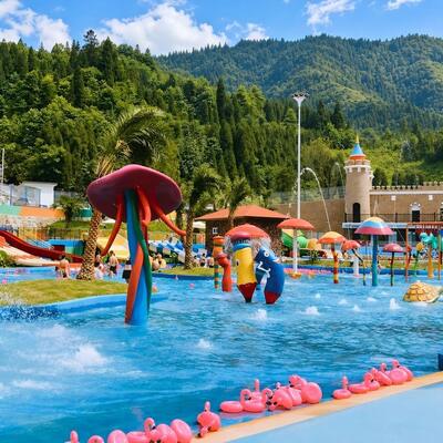 İyi bir fiyat. Hayvan Teması Çocuklarla Interaktif Splash Pad Slide Meduza Bebek Havuzu Halk Parkı Ve Bahçesi İçin Cam Elyafı çevrimiçi
