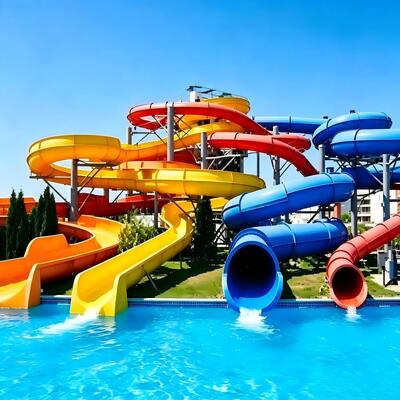 İyi bir fiyat. Büyük Spiral Su Kaydırma Kombinasyonu Yüzme Havuzu Aqua Park Özel Renk çevrimiçi