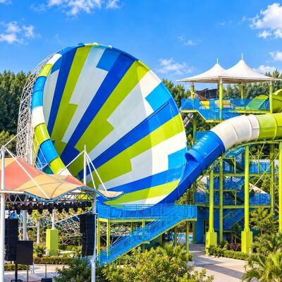 Giant Tornado Water Slide Fiberglass 6-8mmThickness Funnel Custom Color Thrill Ride for Water Parks
