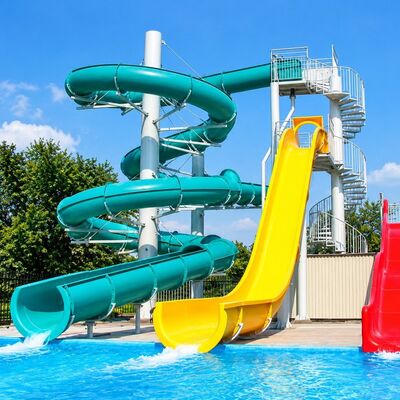 Kalite Su Kaydırağı Kombinasyonu Yüzme Havuzu Su Parkı İçin Özel Fiberglas Kaydıraklar CE Belgeli Fabrika
