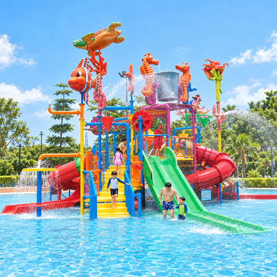 İyi bir fiyat. Orta Boy Hayvan Su Oyun Alanı, Aqua Parklı Çok Katlı Platformlar ve Çocuk Kaydırakları online